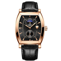 HKM-040979 Automatic Quartz Watch with Six-Pin Barrel and Rectangular Design, Waterproof to 30M, Multiple Color Options