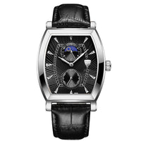 HKM-040979 Automatic Quartz Watch with Six-Pin Barrel and Rectangular Design, Waterproof to 30M, Multiple Color Options