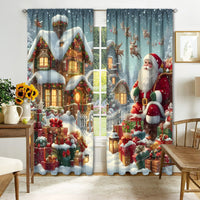 HKM-041171 Christmas 3D Printed Curtains in Multiple Designs, High Shading Polyester, Various Sizes Available