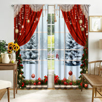 HKM-041171 Christmas 3D Printed Curtains in Multiple Designs, High Shading Polyester, Various Sizes Available