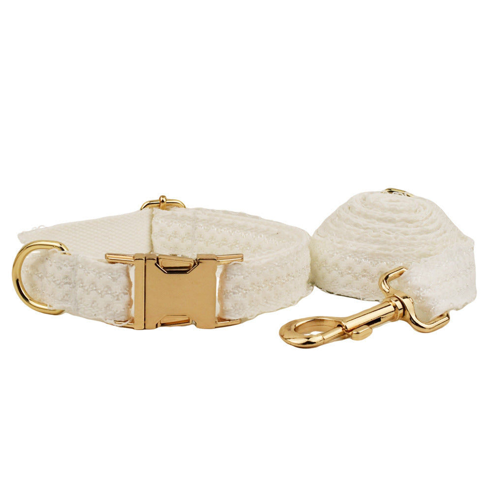 HKM-041171 White Lace Pet Vest Dog Collar Dog Wedding Dog Leash