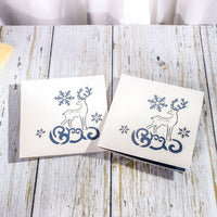 HKM-041235 Handmade Japanese Style Christmas Elk Greeting Cards - Unique Paper Craft for Holiday Celebrations