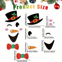 HKM-041427 Cute Christmas Felt Door Stickers - Santa Claus & Snowman with Adhesive Dots for Seasonal Decor
