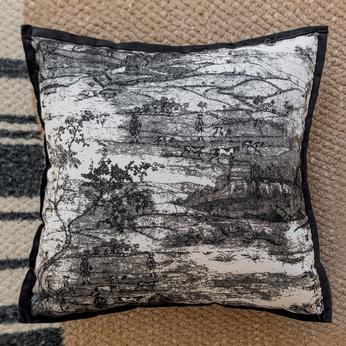 HKM-041427 Ukiyo-e and Ink Painting Decorative Pillow Cases for Sofa and Bedside, 45x45cm and 30x50cm Options