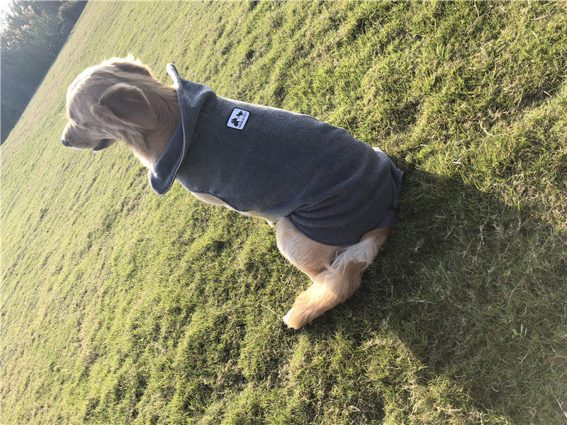 HKM-041491 Two-Sided Polar Fleece Vest for Dogs - Autumn & Winter Pet Clothing in Hemp Gray and Wine Red