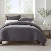 HKM-041619 Simply Clean Pleated Duvet Cover - King Size, Machine Washable, Easy Care