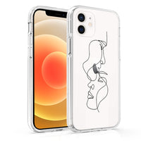 HKM-041875 Artistic TPU Phone Case for iPhone 12, Featuring Mona Lisa and Van Gogh Line Art