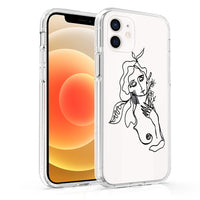 HKM-041875 Artistic TPU Phone Case for iPhone 12, Featuring Mona Lisa and Van Gogh Line Art