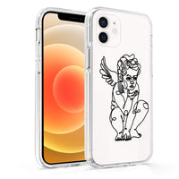 HKM-041875 Artistic TPU Phone Case for iPhone 12, Featuring Mona Lisa and Van Gogh Line Art