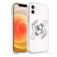 HKM-041875 Artistic TPU Phone Case for iPhone 12, Featuring Mona Lisa and Van Gogh Line Art