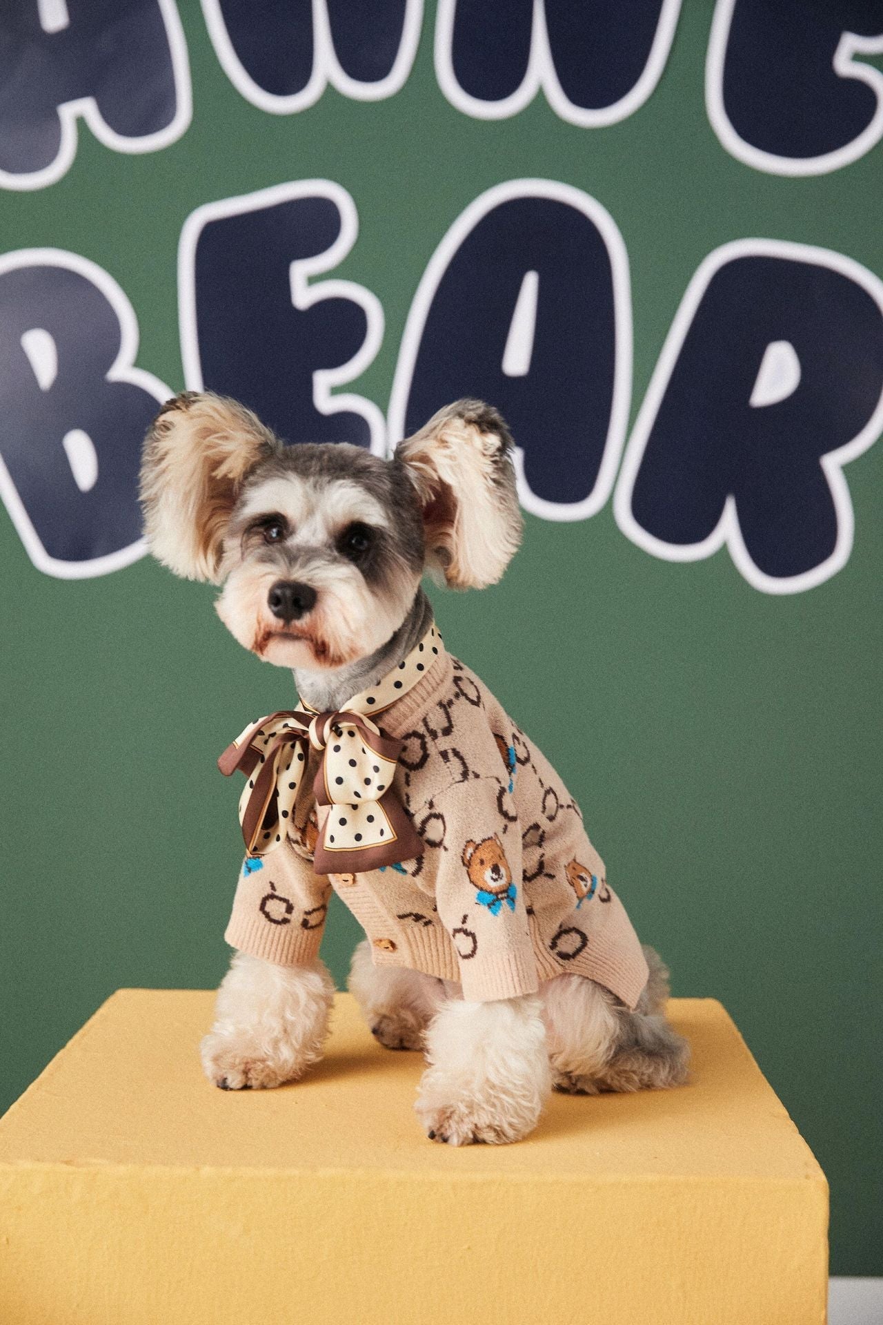 HKM-041875 Cozy Wool Sweater Cardigan for Pets - Casual Teddy Schnauzer Pomeranian Style