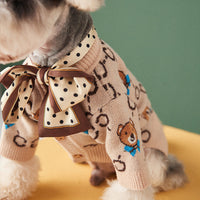 HKM-041875 Cozy Wool Sweater Cardigan for Pets - Casual Teddy Schnauzer Pomeranian Style