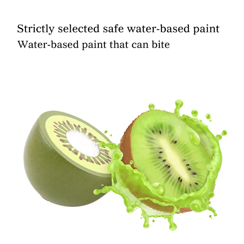 KTX-041875 Wooden Fruit and Vegetable Cutting Play Set for Kids Age 2-4, Educational Pretend Play Kitchen Toy