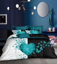 HKM-041939 Modern Four-Piece Bed Linen Set with Floral Printing and Reactive Dyeing