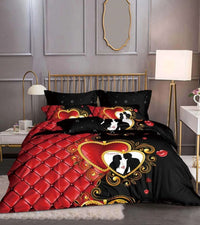HKM-041939 Modern Four-Piece Bed Linen Set with Floral Printing and Reactive Dyeing