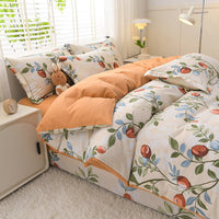 HKM-041939 Pure Cotton Four-Piece Bedding Set with Duvet Cover and Pillowcases - Various Patterns & Sizes
