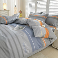 HKM-041939 Pure Cotton Four-Piece Bedding Set with Duvet Cover and Pillowcases - Various Patterns & Sizes