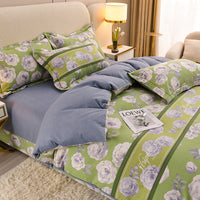 HKM-041939 Pure Cotton Four-Piece Bedding Set with Duvet Cover and Pillowcases - Various Patterns & Sizes