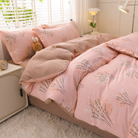 HKM-041939 Pure Cotton Four-Piece Bedding Set with Duvet Cover and Pillowcases - Various Patterns & Sizes