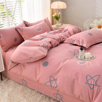 HKM-041939 Pure Cotton Four-Piece Bedding Set with Duvet Cover and Pillowcases - Various Patterns & Sizes