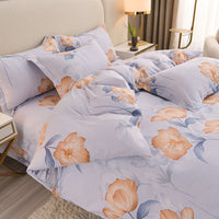 HKM-041939 Pure Cotton Four-Piece Bedding Set with Duvet Cover and Pillowcases - Various Patterns & Sizes