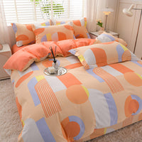 HKM-041939 Pure Cotton Four-Piece Bedding Set with Duvet Cover and Pillowcases - Various Patterns & Sizes