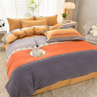 HKM-041939 Pure Cotton Four-Piece Bedding Set with Duvet Cover and Pillowcases - Various Patterns & Sizes
