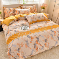 HKM-041939 Pure Cotton Four-Piece Bedding Set with Duvet Cover and Pillowcases - Various Patterns & Sizes