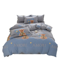 HKM-041939 Pure Cotton Four-Piece Bedding Set with Duvet Cover and Pillowcases - Various Patterns & Sizes