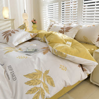 HKM-041939 Pure Cotton Four-Piece Bedding Set with Duvet Cover and Pillowcases - Various Patterns & Sizes