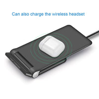 HKM-042003 Folding Wireless Charger Stand 15W with Type-C Input, Qi Standard, Fast Charging Efficiency