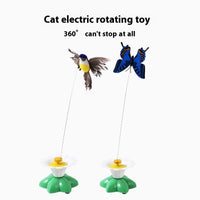 HKM-042067 Automatic Cat Teaser Toy with Electric Rotation - Bird and Butterfly Designs