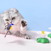 HKM-042067 Automatic Cat Teaser Toy with Electric Rotation - Bird and Butterfly Designs