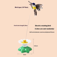 HKM-042067 Automatic Cat Teaser Toy with Electric Rotation - Bird and Butterfly Designs