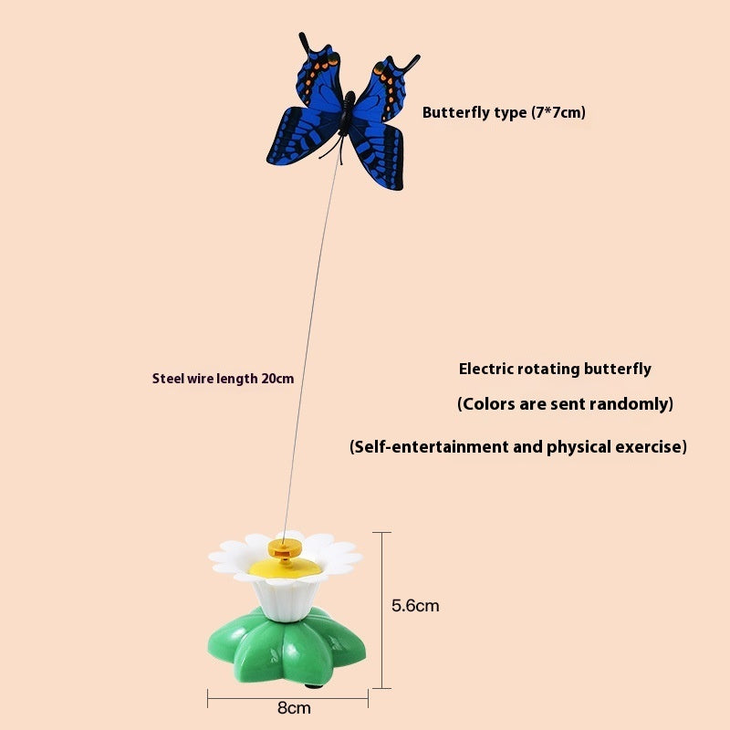 HKM-042067 Automatic Cat Teaser Toy with Electric Rotation - Bird and Butterfly Designs