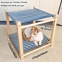 HKM-042131 Double Layer Cat Hammock with Removable Washable Bed in Classic Gray and Navy Blue