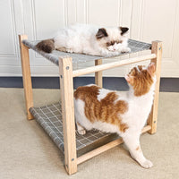 HKM-042131 Double Layer Cat Hammock with Removable Washable Bed in Classic Gray and Navy Blue