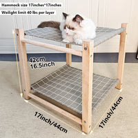HKM-042131 Double Layer Cat Hammock with Removable Washable Bed in Classic Gray and Navy Blue