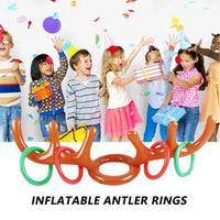 HKM-042195 Christmas Antler Hat Ring Toss Inflatable Toy for Parent-Child Fun
