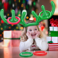 HKM-042195 Christmas Antler Hat Ring Toss Inflatable Toy for Parent-Child Fun
