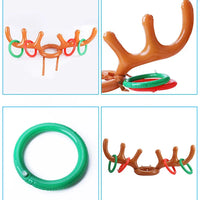 HKM-042195 Christmas Antler Hat Ring Toss Inflatable Toy for Parent-Child Fun