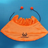 HKM-042259 Halloween Pumpkin Double-Sided Cape and Hat Set for Dogs and Cats