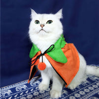 HKM-042259 Halloween Pumpkin Double-Sided Cape and Hat Set for Dogs and Cats