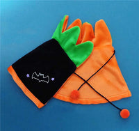 HKM-042259 Halloween Pumpkin Double-Sided Cape and Hat Set for Dogs and Cats
