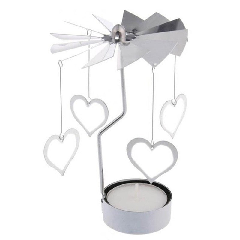 HKM-042387 Windmill Candle Stand - Handcrafted Iron and Aluminum Design for Atmospheric Candle Lighting