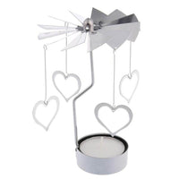 HKM-042387 Windmill Candle Stand - Handcrafted Iron and Aluminum Design for Atmospheric Candle Lighting