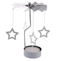 HKM-042387 Windmill Candle Stand - Handcrafted Iron and Aluminum Design for Atmospheric Candle Lighting