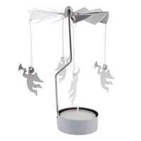 HKM-042387 Windmill Candle Stand - Handcrafted Iron and Aluminum Design for Atmospheric Candle Lighting