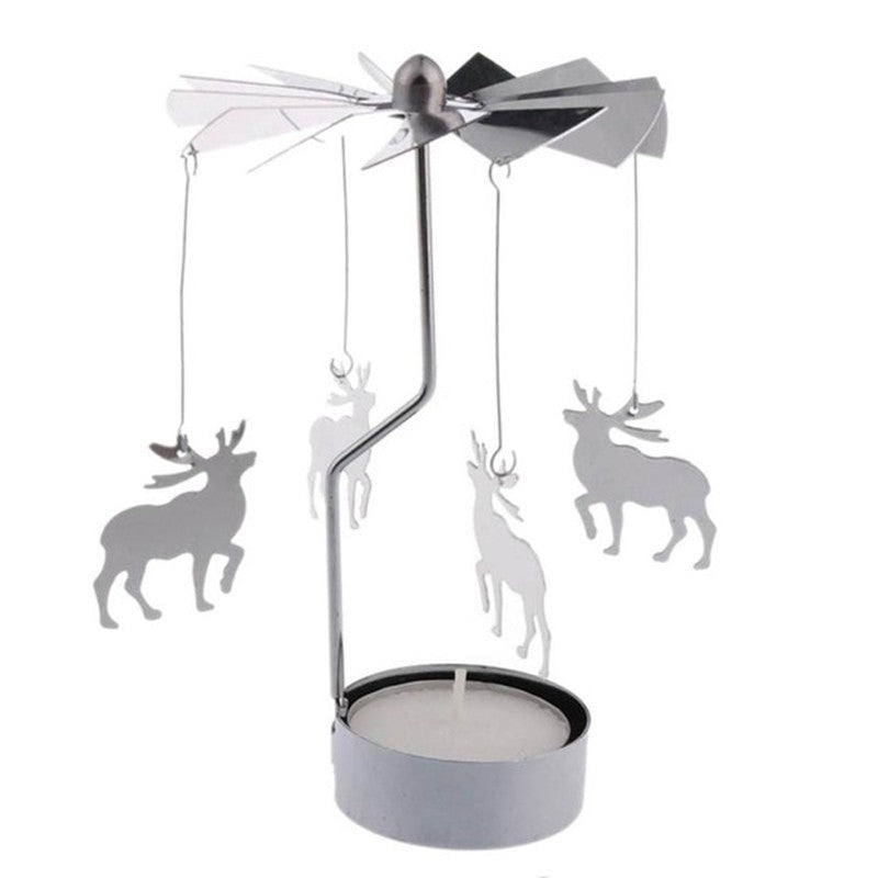 HKM-042387 Windmill Candle Stand - Handcrafted Iron and Aluminum Design for Atmospheric Candle Lighting
