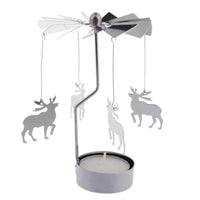 HKM-042387 Windmill Candle Stand - Handcrafted Iron and Aluminum Design for Atmospheric Candle Lighting